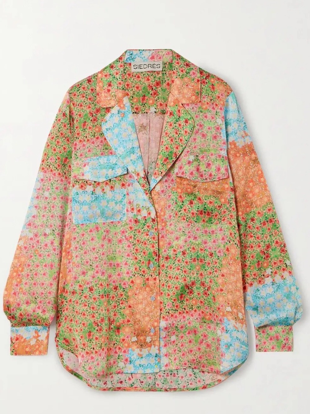 SIEDRES Multicolor Floral Patchwork Button-Down Shirt